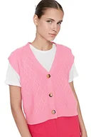 Bluzy damskie - TRENDYOL Damska bluza z dzianiny, różowa, S, Rosa, S - miniaturka - grafika 1