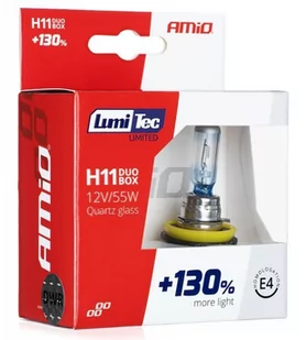 AMiO Zestaw żarówek halogenowych H11 12V 55W LumiTec Limited +130% Duo Box AMI-02105 - Żarówki samochodowe - miniaturka - grafika 1