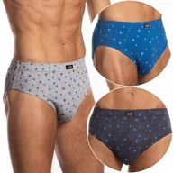 Majtki męskie - Slipy męskie 100% BAWEŁNA 3-PAK dopasowane majtki LAMA 110/20 - 3XL - miniaturka - grafika 1