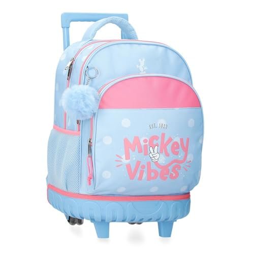 Joumma Disney Mickey Vibes Plecak Compact 2 kółka Niebieski 33x44x21 cm Poliester 30,24L, Niebieski, Talla única, Kompaktowy plecak 2 koła