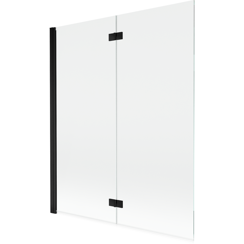 Mexen Mist parawan nawannowy 2-skrzydłowy lewy 140 x 150 cm, transparent, czarny - 8A9-140-002-70-00-L