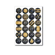 Ozdoby bożonarodzeniowe - OCHprosze, Naklejki Do Kalendarza Adwentowego - Glamour - Cyfry 1-24 - miniaturka - grafika 1