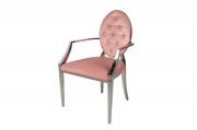 Krzesła - Invicta Krzesło New Barok różowy z podłokietnikami Invicta 40799 - miniaturka - grafika 1