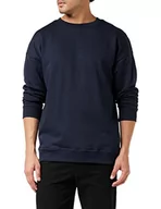 Swetry męskie - Urban Classics Męska bluza dresowa z okrągłym dekoltem, sweter z szerokimi ściągaczami dla mężczyzn w wielu kolorach, rozmiary XS-5XL, Niebieski (Midnight 01641), XS - miniaturka - grafika 1