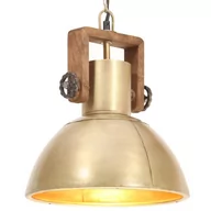 Lampy sufitowe - VidaXL Industrialna lampa wisząca, 25 W, mosiężna, okrągła, 30 cm, E27 320533 - miniaturka - grafika 1