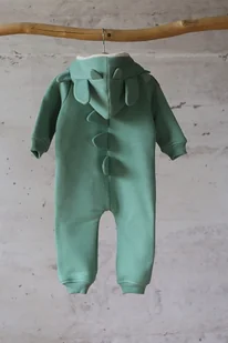 Kombinezon z kapturem z uszami smoka zielony - Kombinezony dla dzieci - miniaturka - grafika 1