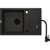 Zlewozmywaki z baterią - Zlewozmywak DEANTE Corio ZRCPG113 Grafitowy metalik + bateria stojąca - miniaturka - grafika 1