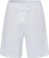 Spodenki damskie - BRAX Damskie szorty dżinsowe Mel B Bermuda Pure Linen, białe, 46, biały, 36W / 32L - miniaturka - grafika 1