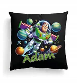 Poduszki dekoracyjne - CZARNA Poduszka Z IMIENIEM Na Wielkanoc TOY STORY BUZZ ASTRAL BAJKA ZABAWKI - miniaturka - grafika 1