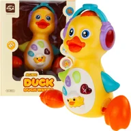 Zabawki interaktywne dla dzieci - INTERAKTYWNA KACZKA MUZYCZNA KACZUSZKA EDUKACYJNA ŚWIECĄCA CHODZI GRA - miniaturka - grafika 1