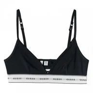 Bielizna sportowa damska - Biustonosz basic Guess Carrie Triangle - czarny - GUESS - miniaturka - grafika 1