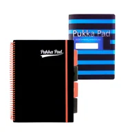 Zeszyty szkolne - Zestaw kołozeszyt w kratkę B5 100k z przekładkami czarny Pukka Pads + Zeszyt Flex Pad B5 niebieski - miniaturka - grafika 1