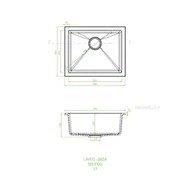 Zlewozmywaki - Laveo Ibiza Zlewozmywak granitowy jednokomorowy 56x46 cm beż SBI_410U - miniaturka - grafika 1