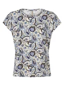 Koszulki i topy damskie - soyaconcept - T-shirt damski  SC-Felicity AOP 419, beżowy|niebieski|wielokolorowy - soyaconcept® - miniaturka - grafika 1