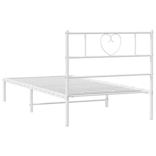 Metalowa rama łóżka z wezgłowiem, biała, 90x200 cm Lumarko! - Łóżka - miniaturka - grafika 8