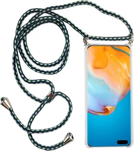 Etui Huawei Etui na telefon komórkowy z łańcuszkiem Etui na telefon komórkowy Etui na telefon komórkowy z paskiem, do telefonu komórkowego: Huawei P30 Lite New Edition, wybierz pasek: zielono-czarny - Etui i futerały do telefonów - miniaturka - grafika 1