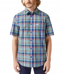 Koszula Wrangler SS 1PKT SHIRT 112350503 Blue Madaras S - Koszule męskie - miniaturka - grafika 1