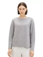 Bluzy damskie - TOM TAILOR Bluza damska, 32398 - Clouds Grey Melange, M - miniaturka - grafika 1