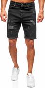 Spodenki męskie - Czarne krótkie spodenki jeansowe męskie Denley 0627 - miniaturka - grafika 1