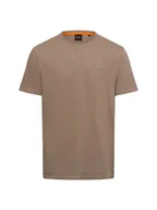 Koszulki męskie - BOSS Orange T-shirt męski Mężczyźni Bawełna brązowy jednolity, S - miniaturka - grafika 1