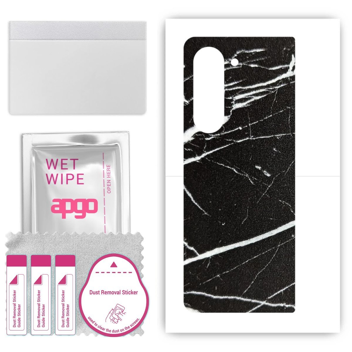 Folia naklejka skórka strukturalna na TYŁ do Samsung Galaxy Z Fold 5 - Marmur Ciemny - apgo SKINS