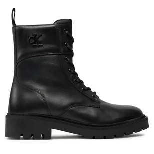 Trapery Calvin Klein Jeans Combat Boot Mid Zip Lth In Calf YW0YW01550 Czarny - Botki damskie - miniaturka - grafika 1