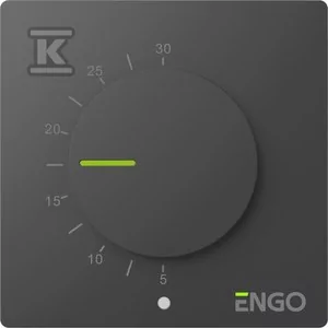 Regulator temperatury z pokrętłem, przewodowy, ENGO ESIMPLE230B, natynkowy, czarny, 230V - Regulatory i termostaty - miniaturka - grafika 1