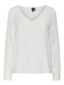 Kamizelki damskie - Bestseller A/S Damska kamizelka Vmvica Uma Ls z dekoltem w serek Ga Noos, Śnieżnobiały, L - miniaturka - grafika 1