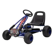 Jeździki dla dzieci - Gokart na pedały dla dzieci jeździk dźwignia regulacja siedzenia niebieski - miniaturka - grafika 1