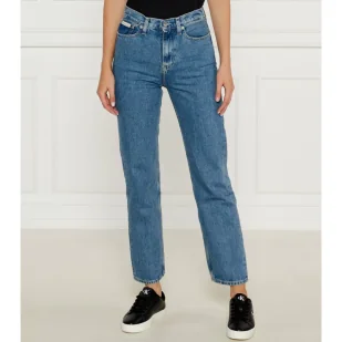 CALVIN KLEIN JEANS Jeansy Straight fit - Spodnie damskie - miniaturka - grafika 1