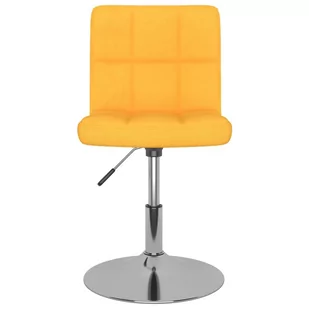 shumee Obrotowe krzesło stołowe żółte tapicerowane tkaniną - Krzesła - miniaturka - grafika 1