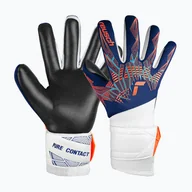 Piłka nożna - Rękawice bramkarskie dziecięce Reusch Pure Contact Silver Junior premium blue/electric orange/black - miniaturka - grafika 1