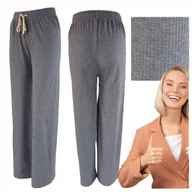 Spodnie damskie - Damskie Spodnie Kuloty Szerokie Długie Wygodne Eleganckie Wiskoza S/M - miniaturka - grafika 1