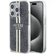 Etui i futerały do telefonów - Etui Guess GUHCP15XH4PSEGK Apple iPhone 15 Pro Max hardcase IML 4G Gold Stripe czarny/black - miniaturka - grafika 1