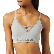 Koszulki i topy damskie - Reebok Damski bezszwowy biustonosz Maryna Grey Marl Base Layer Top, Szary melanżowy, XS - miniaturka - grafika 1