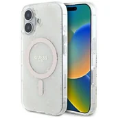 Etui i futerały do telefonów - Guess GUHMP16MH4DTEH iPhone 16 Plus 6.7" biały/white hardcase IML 4G Background MagSafe - miniaturka - grafika 1