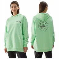 Bluzy damskie - BLUZA damska z KAPTUREM kangurka dresowa 4FAW23TSWSF700 XL - miniaturka - grafika 1