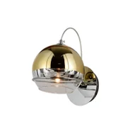 Lampy ścienne - VERONI nowoczesny kinkiet chrom ze złotym kloszem szklanym 1xG9 - miniaturka - grafika 1