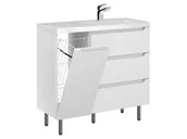 Szafki łazienkowe - Szafka Stojąca Z Umywalką ETH 90 cm K Prawa - Biały Mat - miniaturka - grafika 1