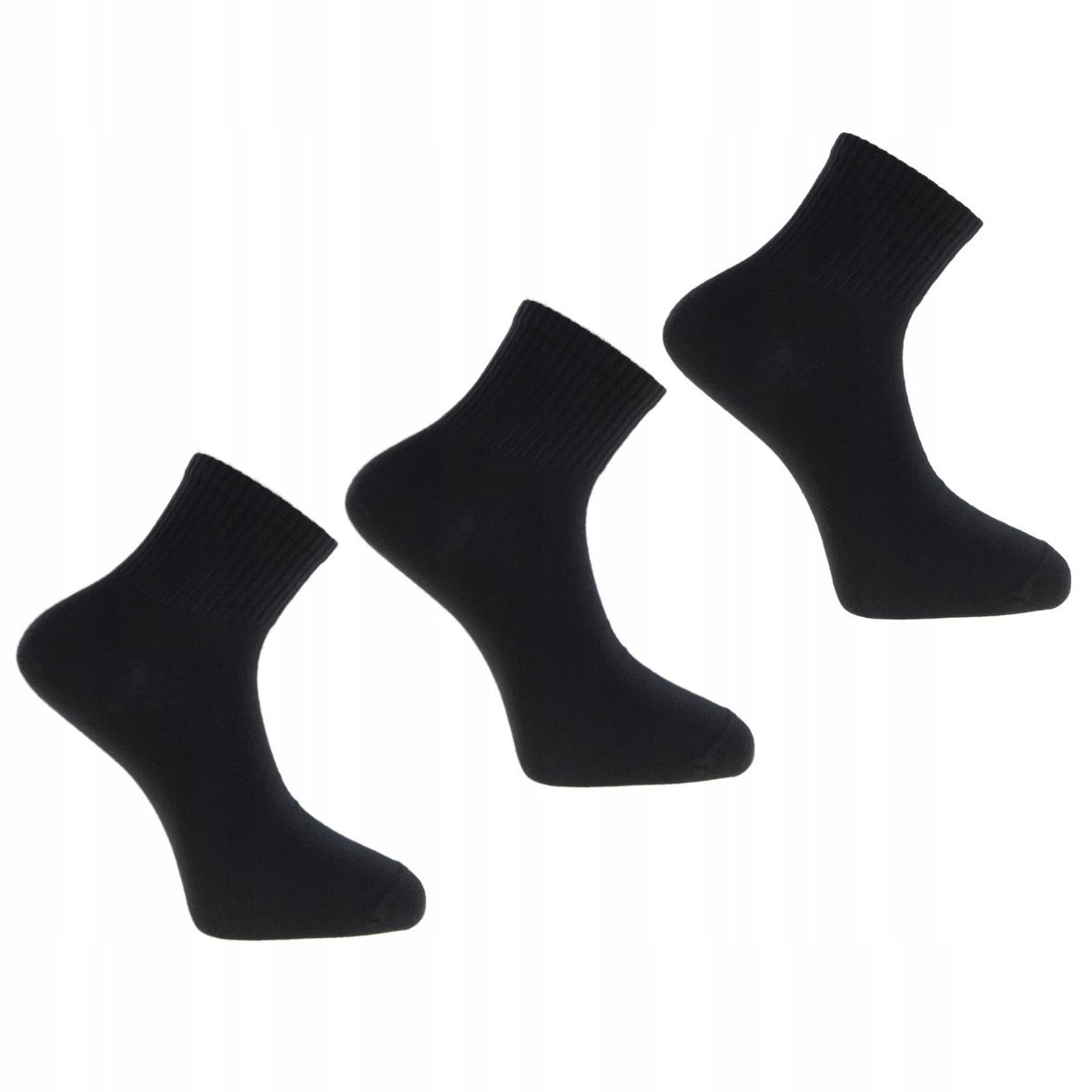 SKARPETKI 3/4 Czarne Bawełniane SKARPETY 3Pak r. 39-42