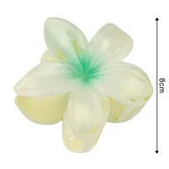 Ozdoby do włosów - KLAMRA KWIAT szczęka duża SPINKA do włosów kwiatek Kwiat Plumerii HAWAJSKA - miniaturka - grafika 1