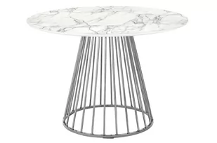 King Home Stół okrągły GLAM MARBLE - MDF, okleina marmur, chromowana podstawa KH1204100129.CHROM - Stoły - miniaturka - grafika 1