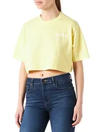 Koszulki i topy damskie - JACK & JONES Damska koszulka Jjxx Jxbecky Ss Relaxed Vint Tee Sn, Elfin Yellow/Szczegóły: jasny biały nadruk Cali 1, L - miniaturka - grafika 1
