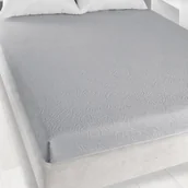 Prześcieradła - Prześcieradło Frotte Żakardowe Bez Gumki 175X220Cm Platynowy - miniaturka - grafika 1