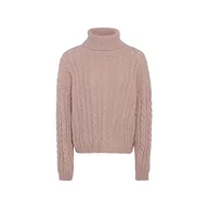 Swetry damskie - piano Damski sweter z dzianiny z golfem akryl beżowy rozmiar XL/XXL, beżowy, XL - miniaturka - grafika 1