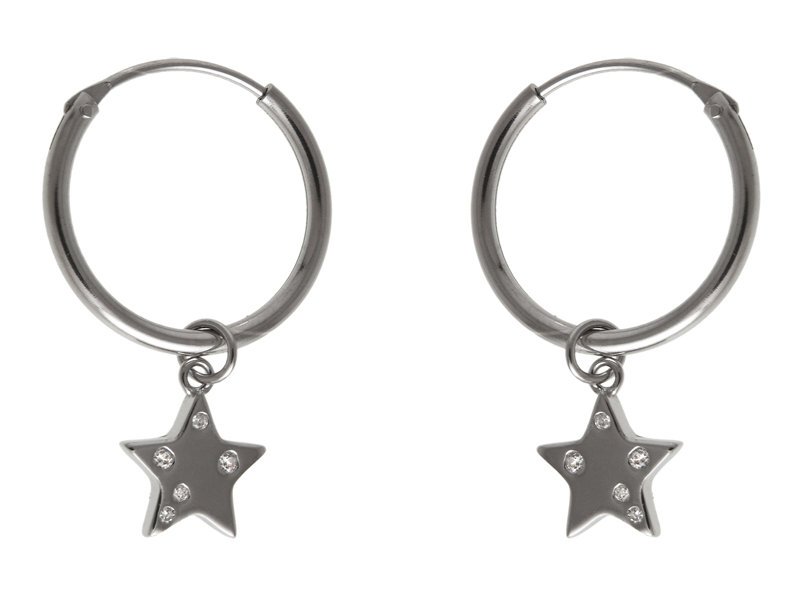 KOLCZYKI KÓŁKA Z PRZYWIESZKĄ GWIAZDKI K2676 - 2,1g.