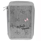 Piórniki - Paso Piórnik 2-komorowy bez wyposażenia Minnie szary - miniaturka - grafika 1