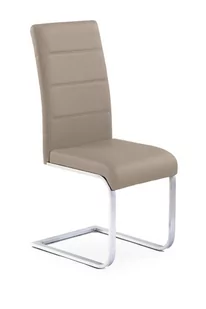 Krzesło tapicerowane K85 w kolorze cappucino eco skóra, na chromowanej płozie - Krzesła - miniaturka - grafika 1