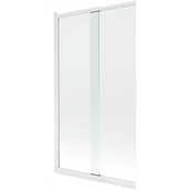 Parawany nawannowe - Mexen Fox parawan nawannowy 2-skrzydłowy przesuwny 100 x 150 cm, transparent, biały - 891-100-002-20-00 - miniaturka - grafika 1