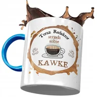 Kubki - Kubek Błękitny Dla Redaktora Strzeli Sobie Kawkę z Nadrukiem ze Zdjęciem + Opakowanie na prezent (wzór 03) - miniaturka - grafika 1